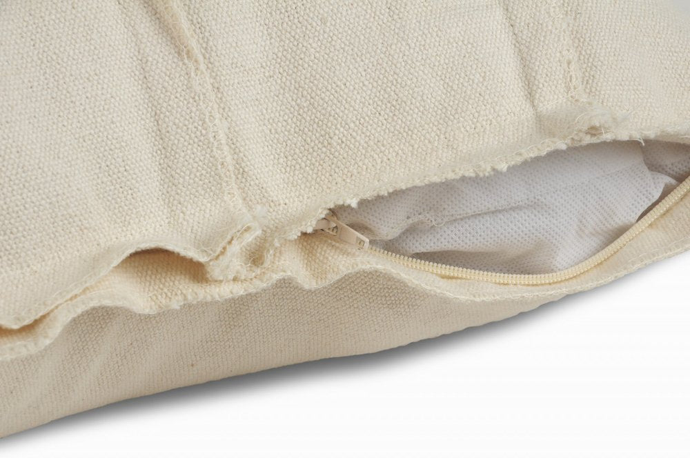 20" Beige Cotton Throw Pillow — view 3