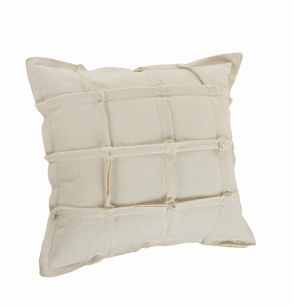 20" Beige Cotton Throw Pillow — view 4