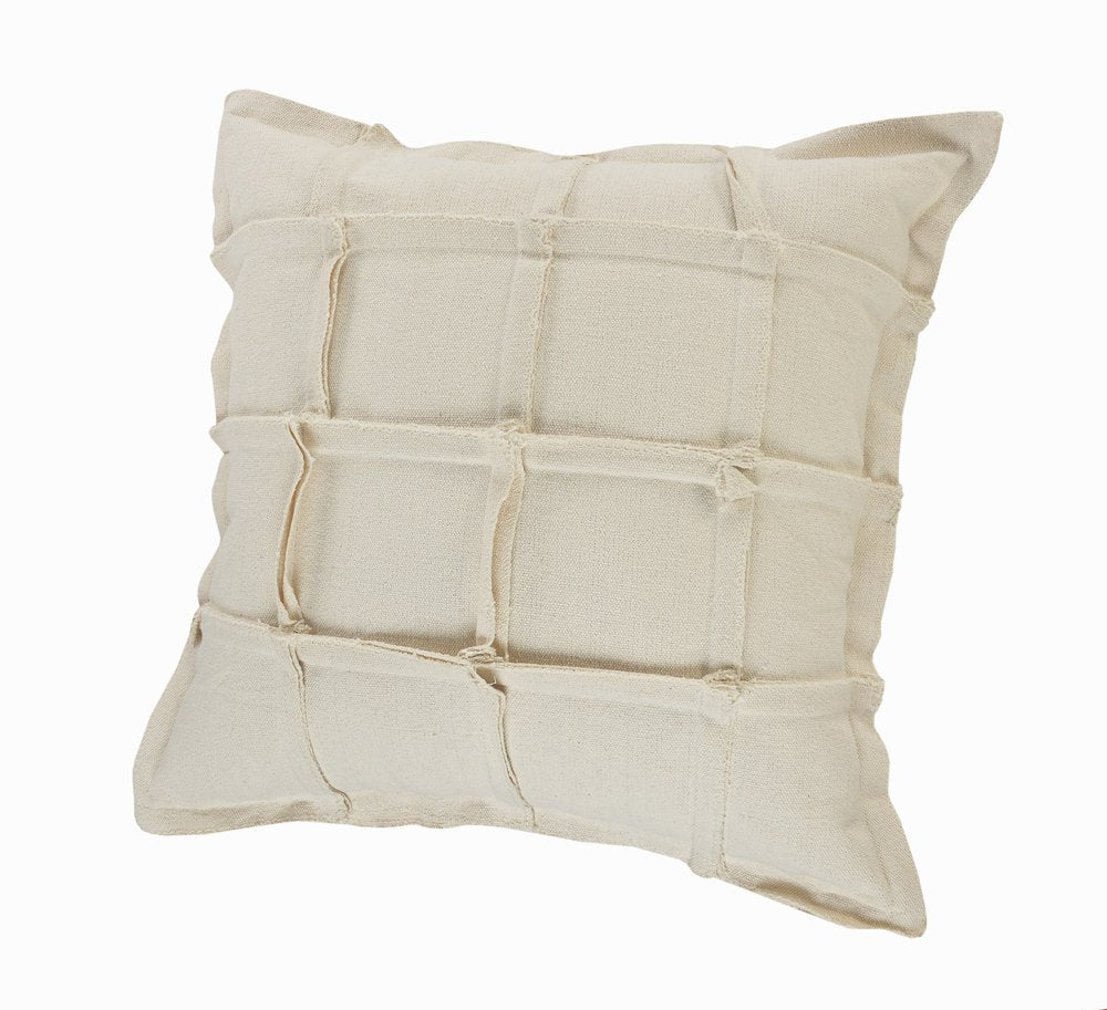20" Beige Cotton Throw Pillow — view 5