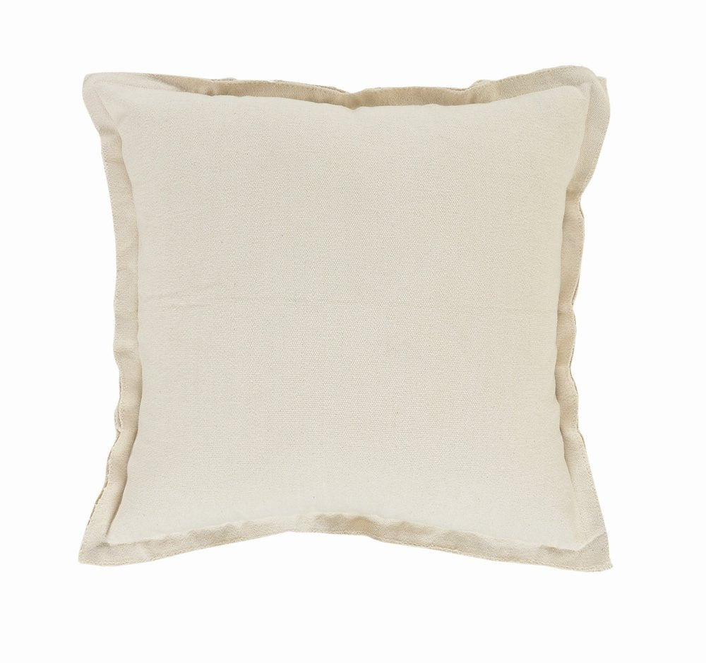 20" Beige Cotton Throw Pillow — view 6
