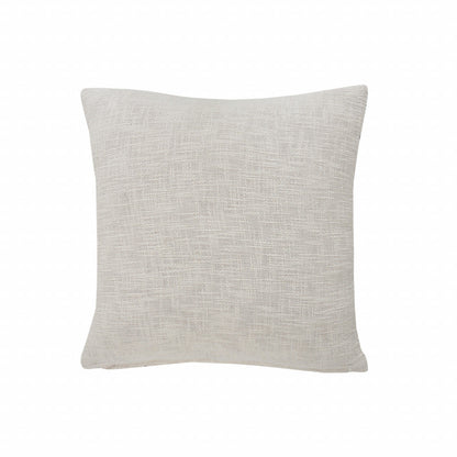 20" Ivory and Blue Coastal Cotton Throw Pillow With Texture FurniFindUSA
