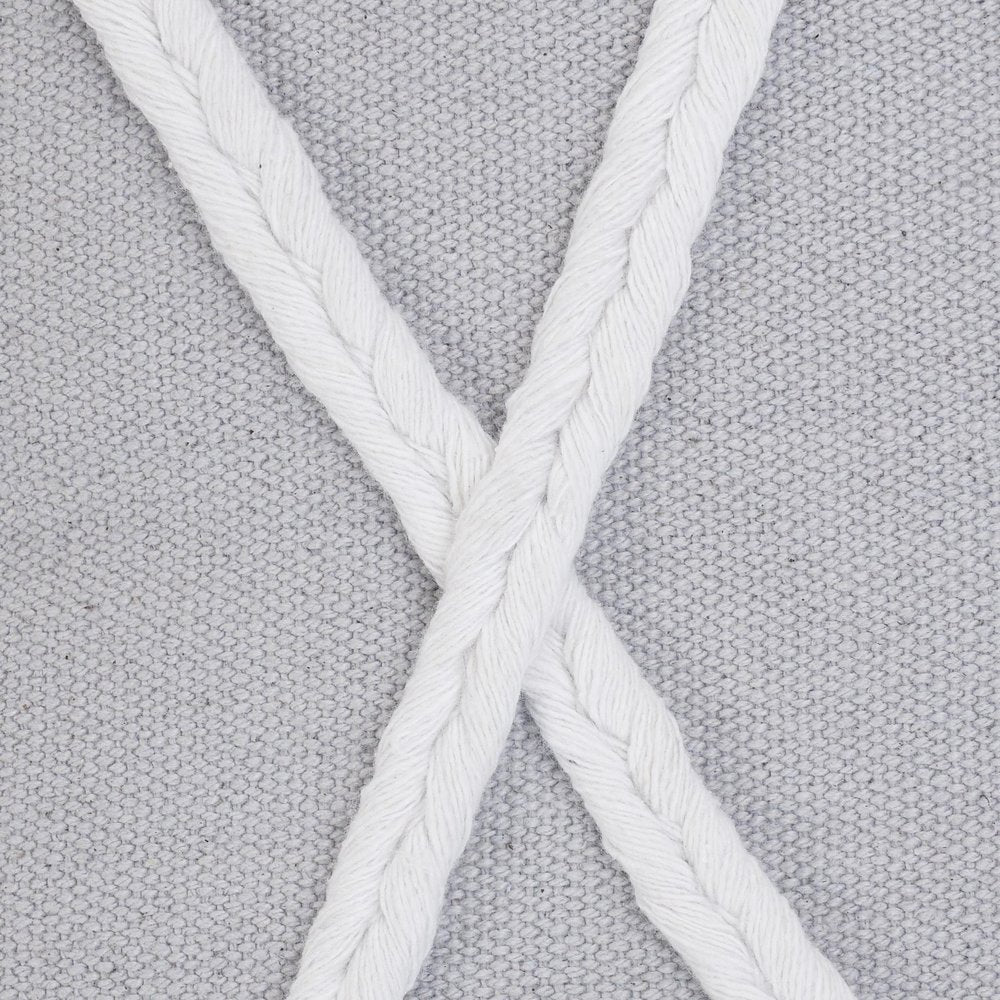 20" X 20" Light Gray And White 100% Cotton Coastal Zippered Pillow HomeRoots