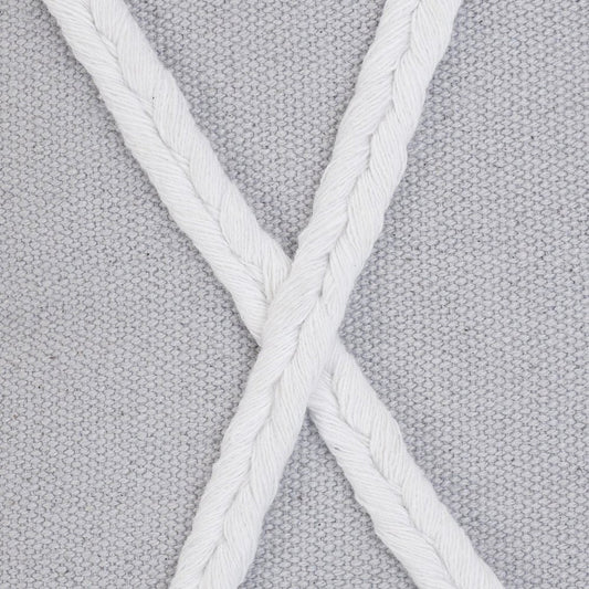 20" X 20" Light Gray And White 100% Cotton Coastal Zippered Pillow