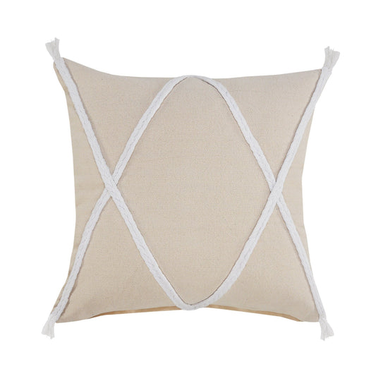20" X 20" Birch And White 100% Cotton Coastal Zippered Pillow FurniFindUSA