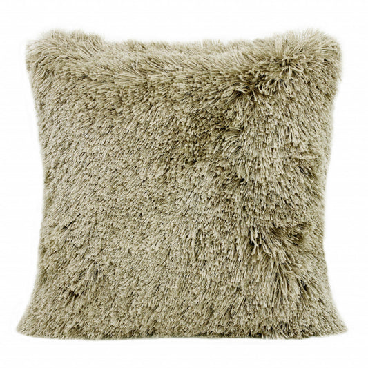 20" X 20" Taupe Polyester Zippered Pillow FurniFindUSA