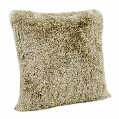 20" X 20" Taupe Polyester Zippered Pillow FurniFindUSA