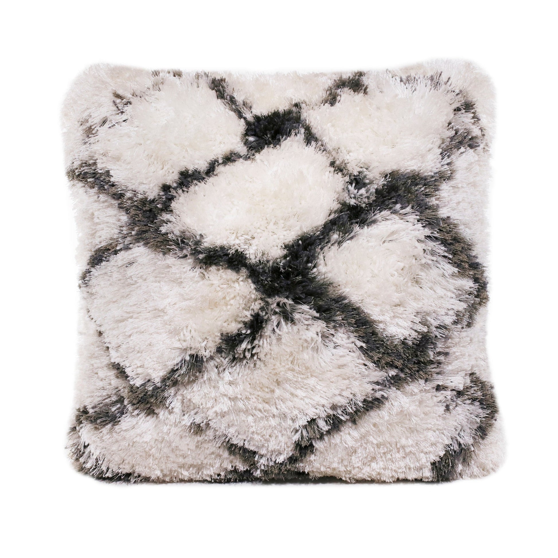 20" X 20" Black And White Polyester Geometric Zippered Pillow FurniFindUSA