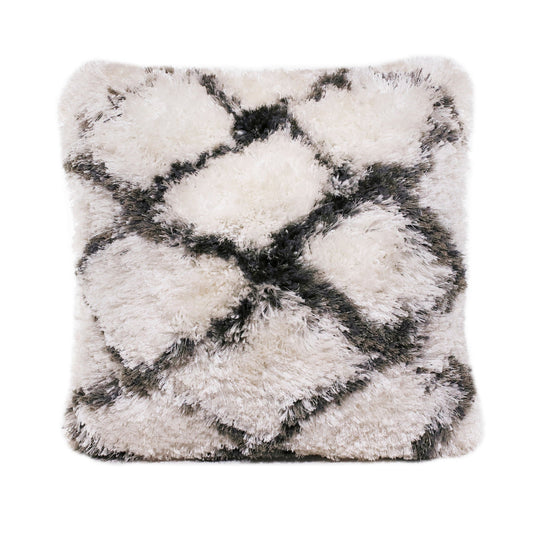 20" X 20" Black And White Polyester Geometric Zippered Pillow FurniFindUSA