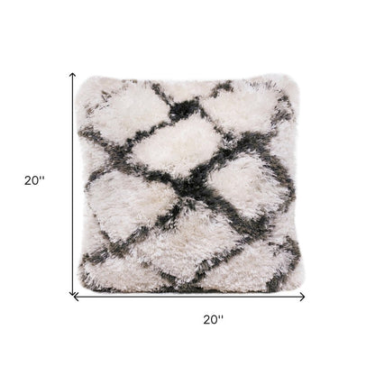 20" Black And White Geometric Throw Pillow HomeRoots