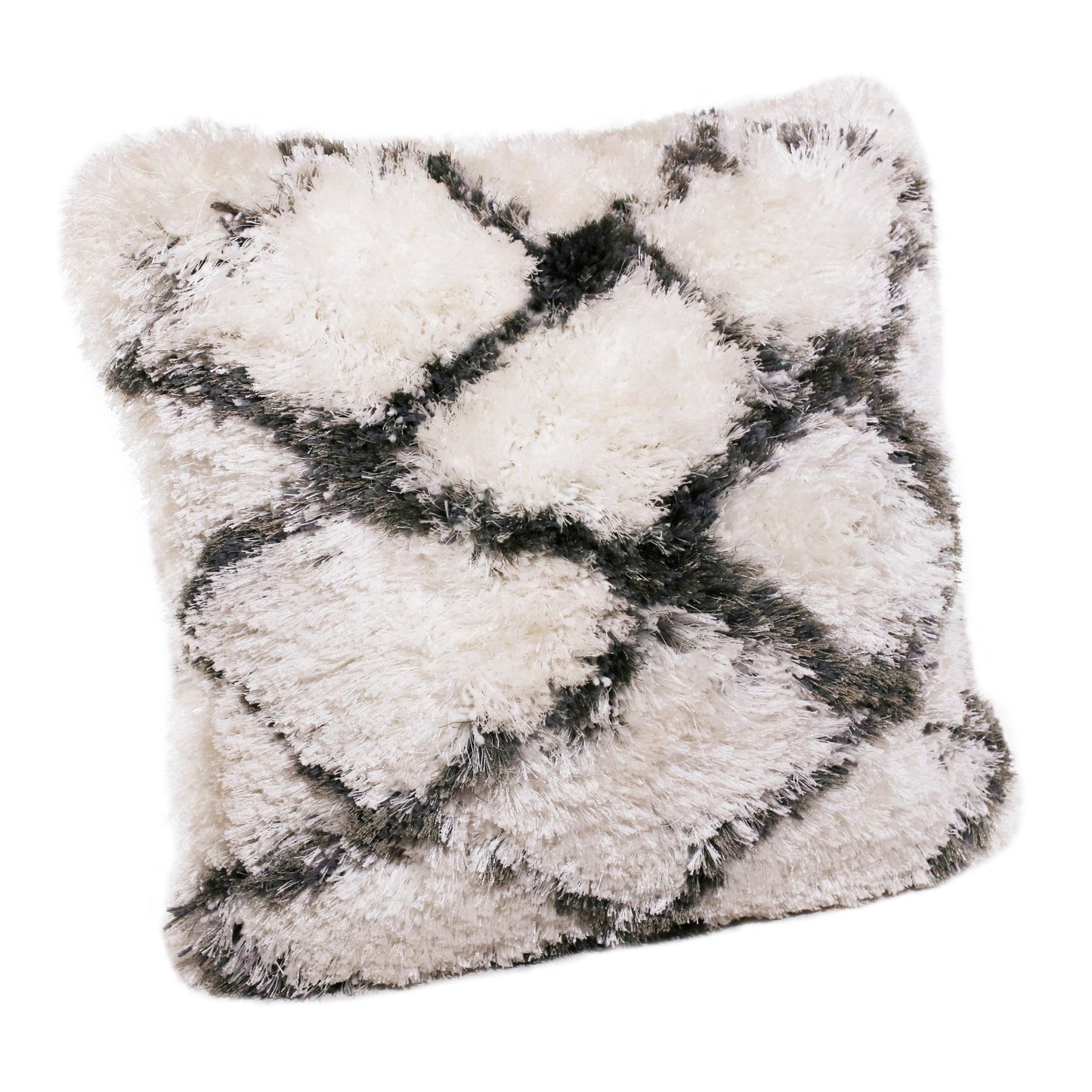 20" X 20" Black And White Polyester Geometric Zippered Pillow FurniFindUSA