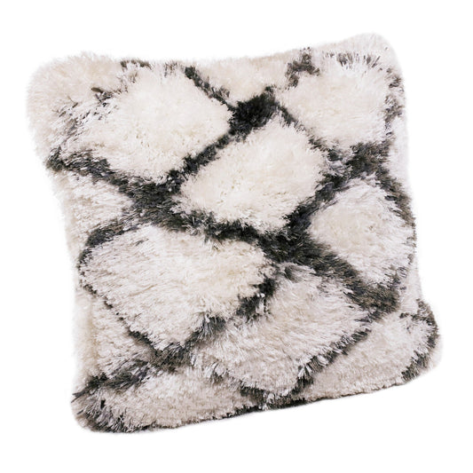 20" X 20" Black And White Polyester Geometric Zippered Pillow FurniFindUSA