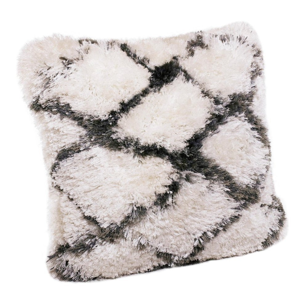 20" Black And White Geometric Throw Pillow — view 3