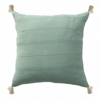 18" X 18" Aqua And Green 100% Cotton Zippered Pillow FurniFindUSA
