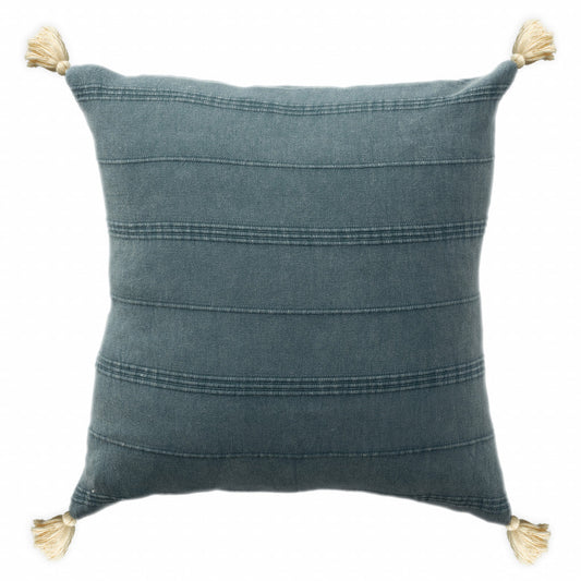 18" X 18" Bluish Gray 100% Cotton Zippered Pillow FurniFindUSA