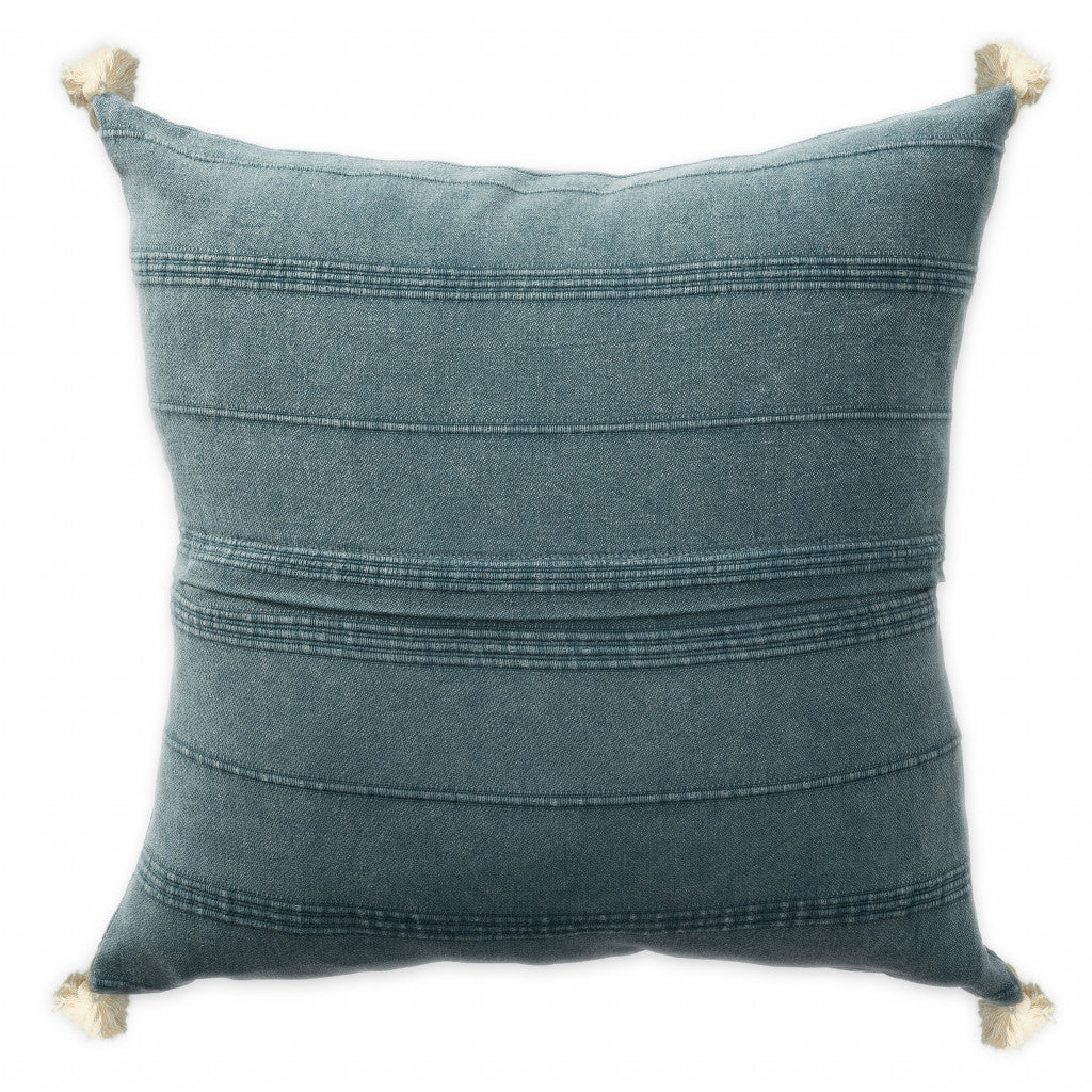 18" X 18" Bluish Gray 100% Cotton Zippered Pillow FurniFindUSA
