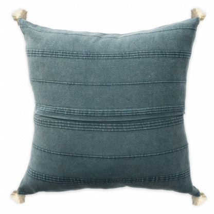 18" X 18" Bluish Gray 100% Cotton Zippered Pillow FurniFindUSA