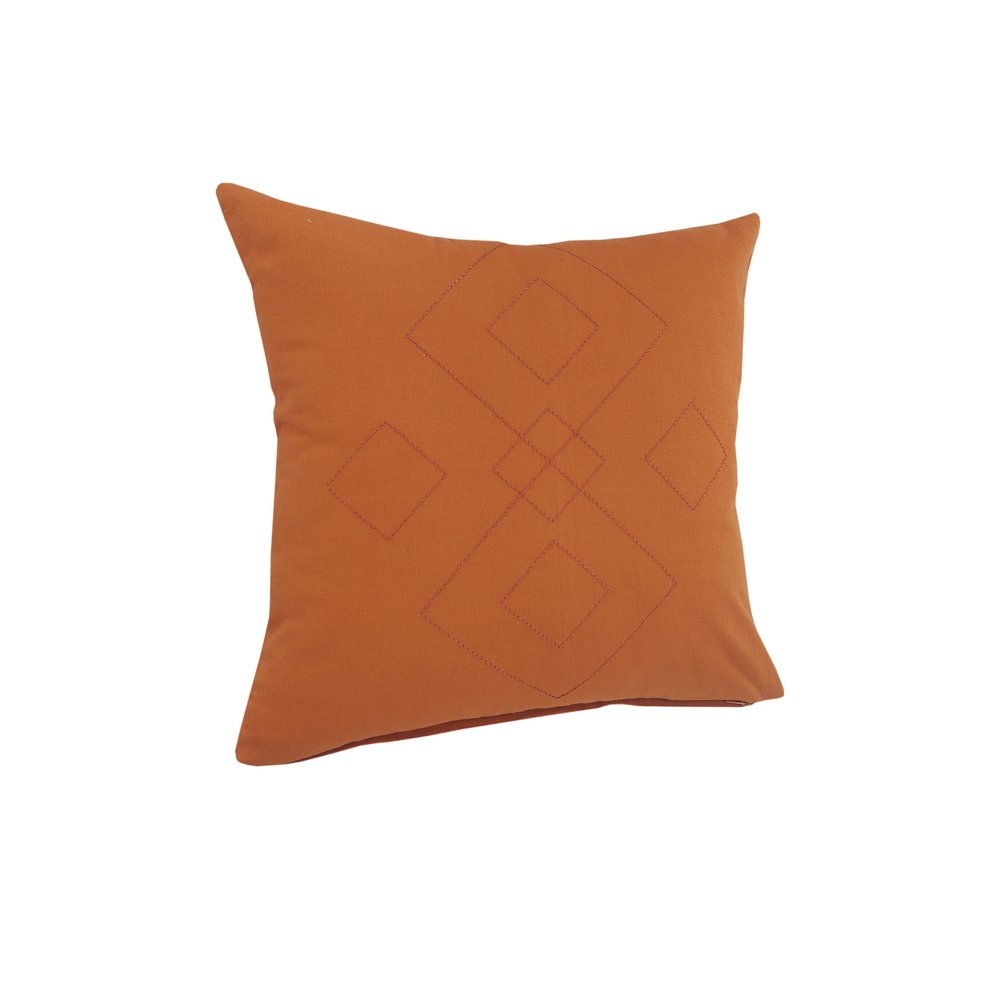 20" Orange And Dark Orange Diamond Cotton Throw Pillow — view 5