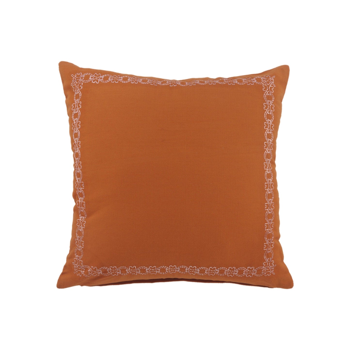 20" X 20" Orange And Dark Orange 100% Cotton Geometric Zippered Pillow FurniFindUSA