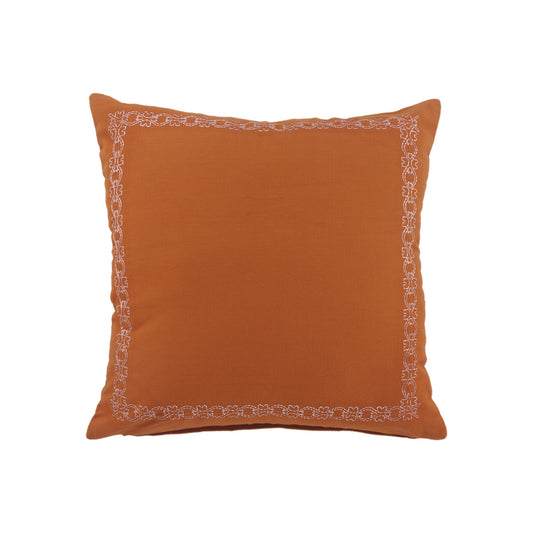 20" X 20" Orange And Dark Orange 100% Cotton Geometric Zippered Pillow FurniFindUSA