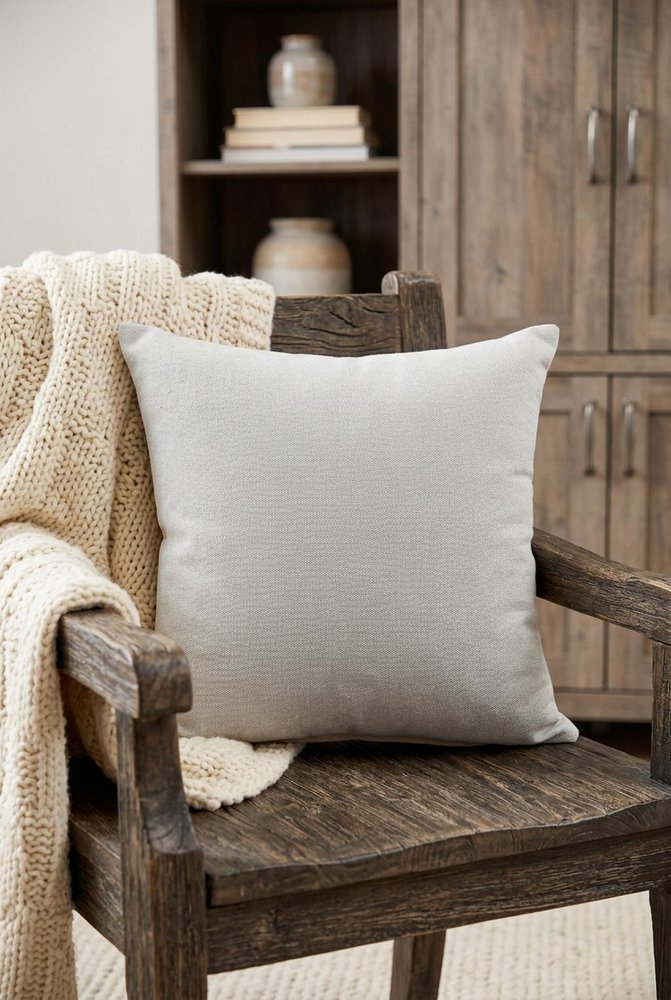 20" Gray Cotton Throw Pillow — view 1