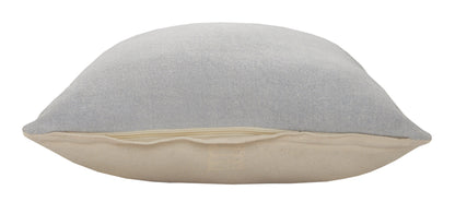 20" X 20" Light Gray And Micro Chip Gray 100% Cotton Zippered Pillow FurniFindUSA