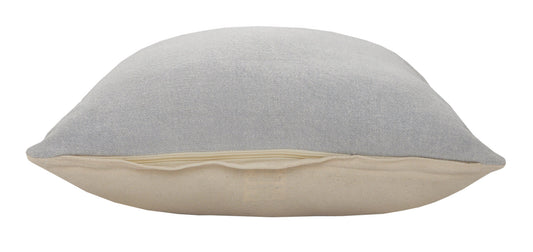 20" X 20" Light Gray And Micro Chip Gray 100% Cotton Zippered Pillow FurniFindUSA