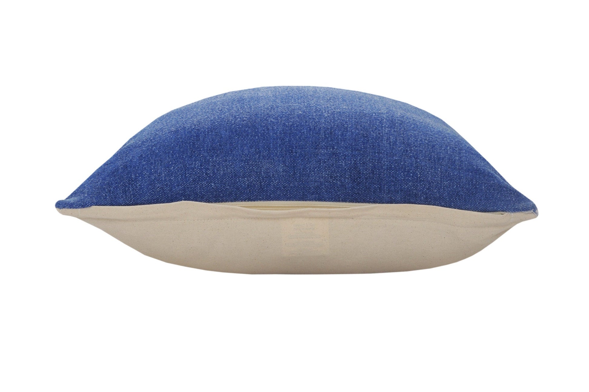 20" X 20" Classic Blue 100% Cotton Zippered Pillow FurniFindUSA