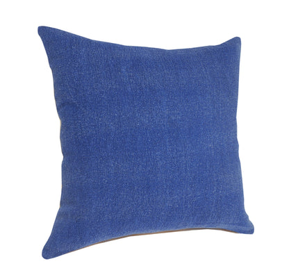 20" X 20" Classic Blue 100% Cotton Zippered Pillow FurniFindUSA