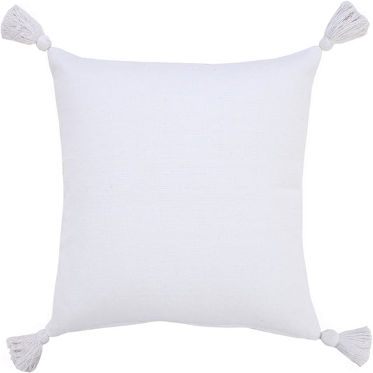 20" X 20" White 100% Cotton Zippered Pillow FurniFindUSA