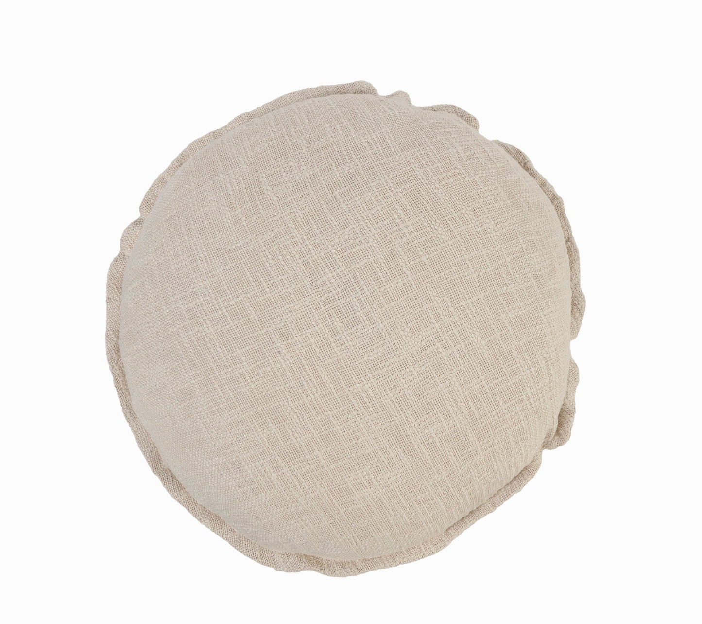 20" X 20" Beige Round Cotton Throw Pillow FurniFindUSA