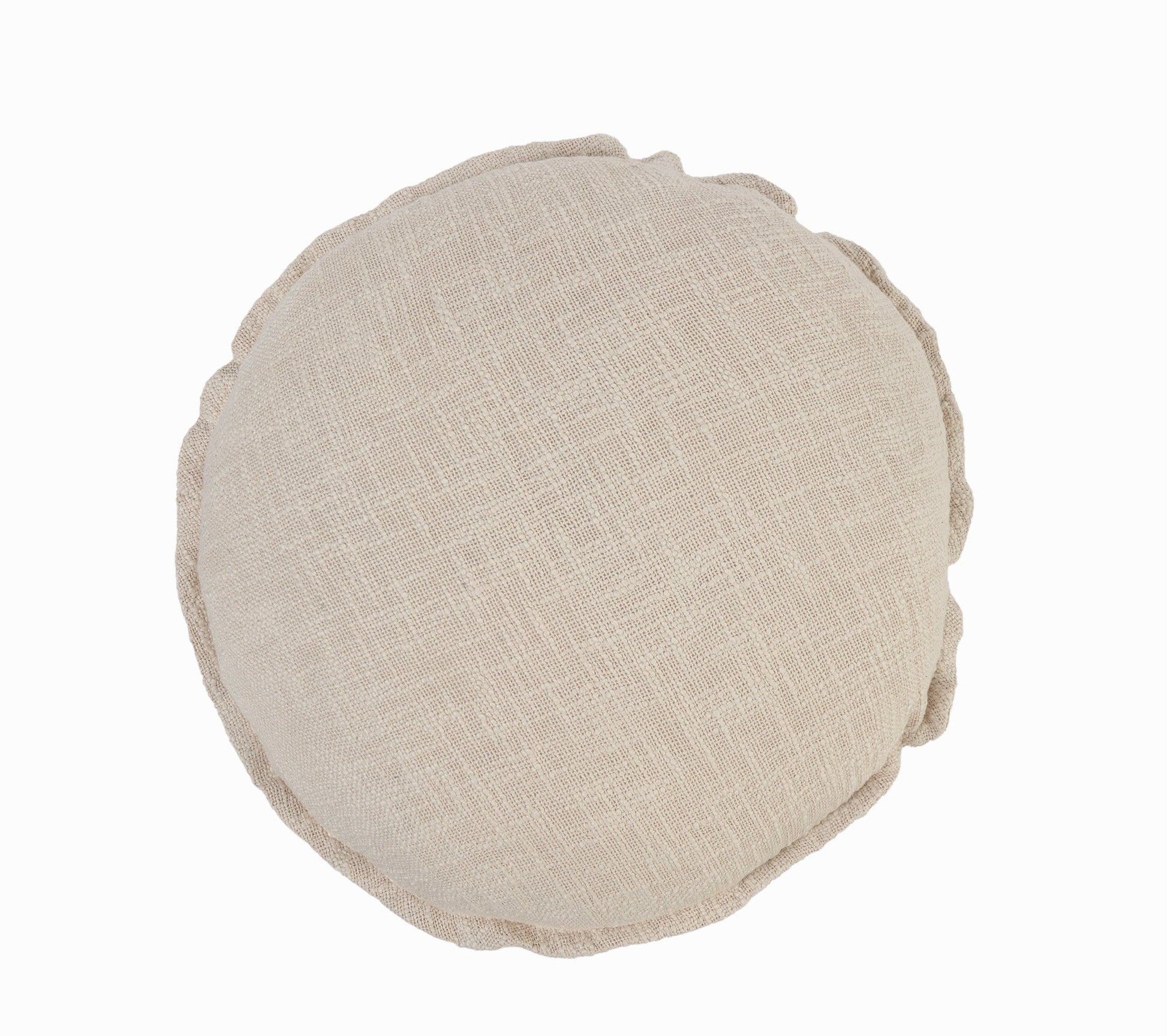 20" X 20" Beige Round Cotton Throw Pillow FurniFindUSA