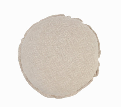 20" X 20" Beige Round Cotton Throw Pillow FurniFindUSA