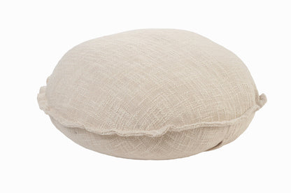 20" X 20" Beige Round Cotton Throw Pillow FurniFindUSA