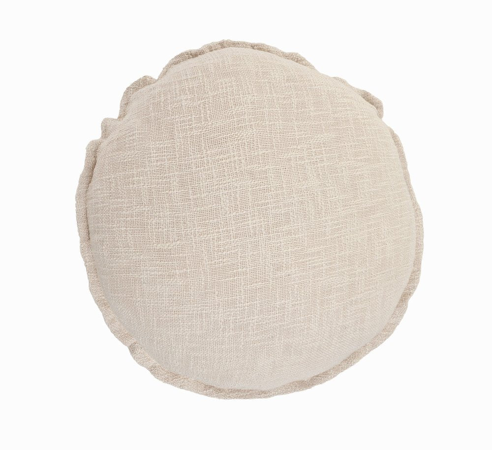 20" X 20" Beige Round Cotton Throw Pillow HomeRoots
