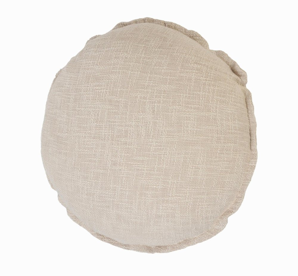 20" X 20" Beige Round Cotton Throw Pillow HomeRoots