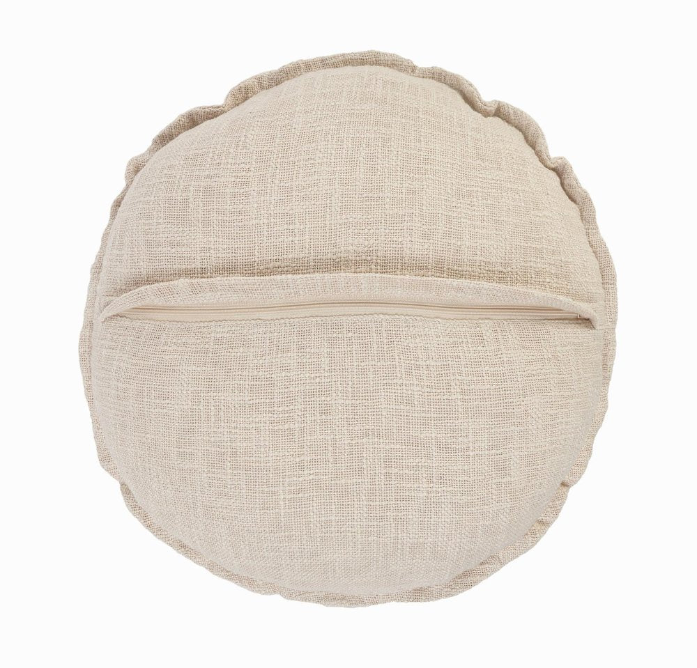 20" X 20" Beige Round Cotton Throw Pillow HomeRoots