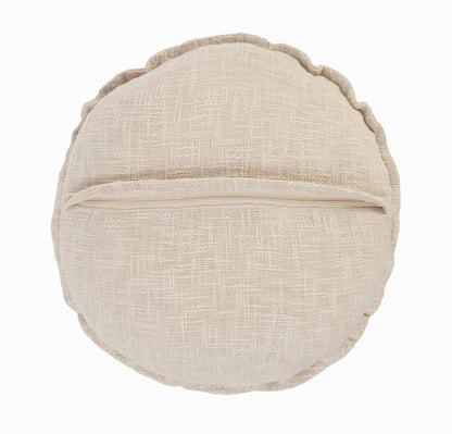 20" X 20" Beige Round Cotton Throw Pillow HomeRoots