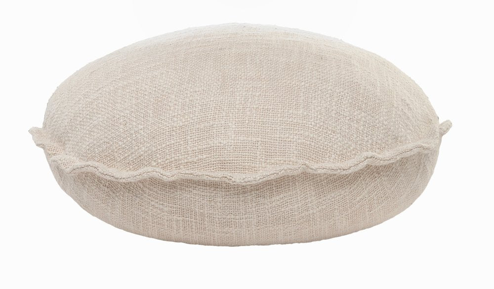 20" X 20" Beige Round Cotton Throw Pillow HomeRoots