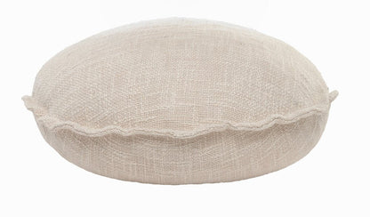 20" X 20" Beige Round Cotton Throw Pillow HomeRoots