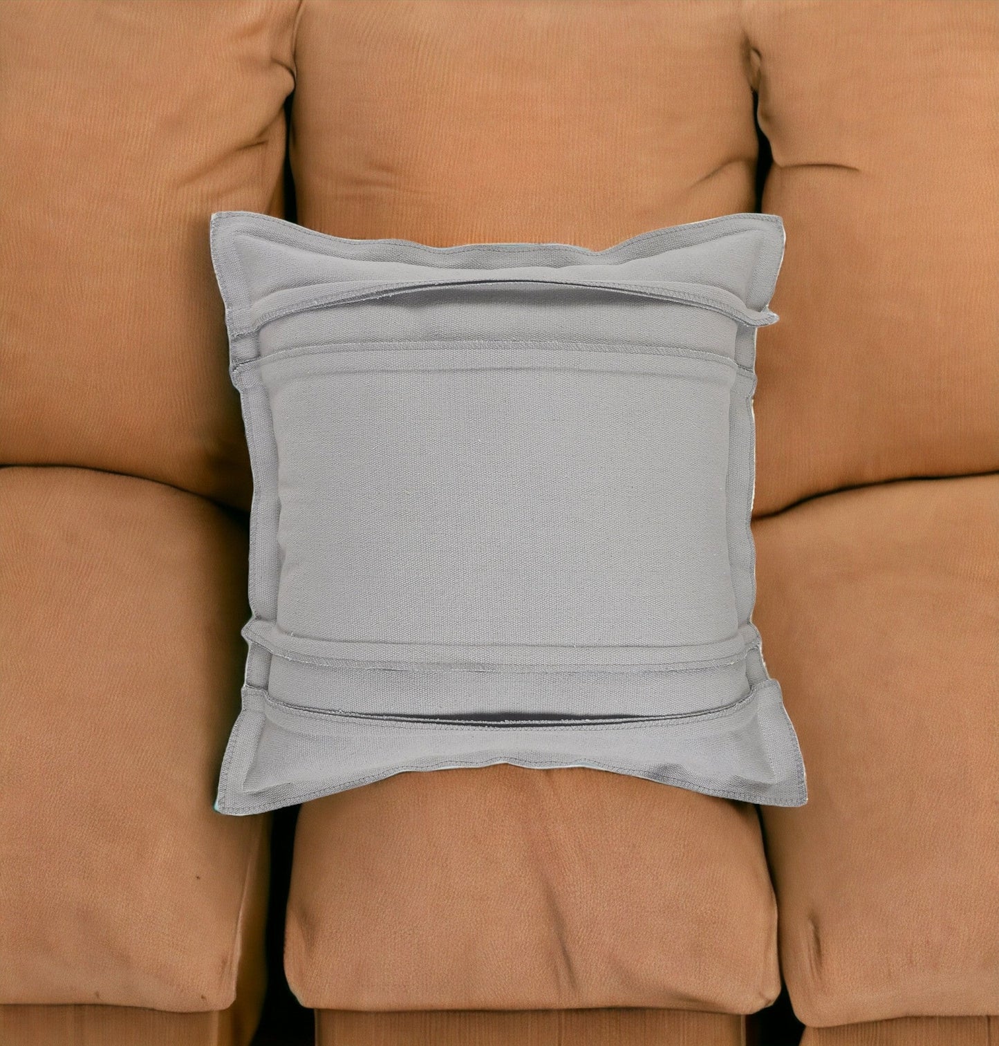 20" X 20" Light Gray Cotton Zippered Pillow FurniFindUSA