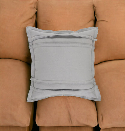 20" X 20" Light Gray Cotton Zippered Pillow FurniFindUSA