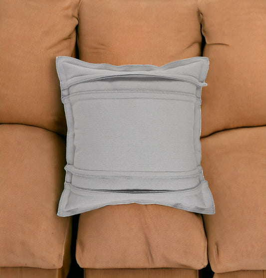 20" X 20" Light Gray Cotton Zippered Pillow FurniFindUSA
