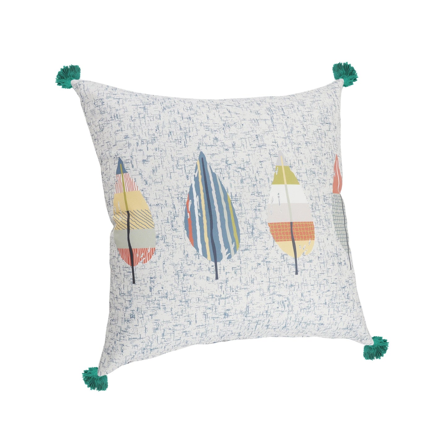 20" X 20" White Blue And Green Polyester Geometric Zippered Pillow FurniFindUSA