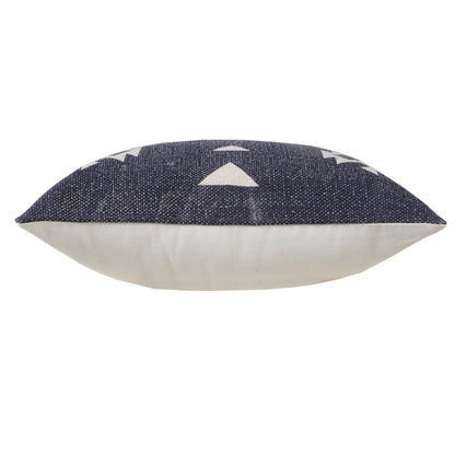 20" X 20" Navy And White 100% Cotton Geometric Zippered Pillow HomeRoots