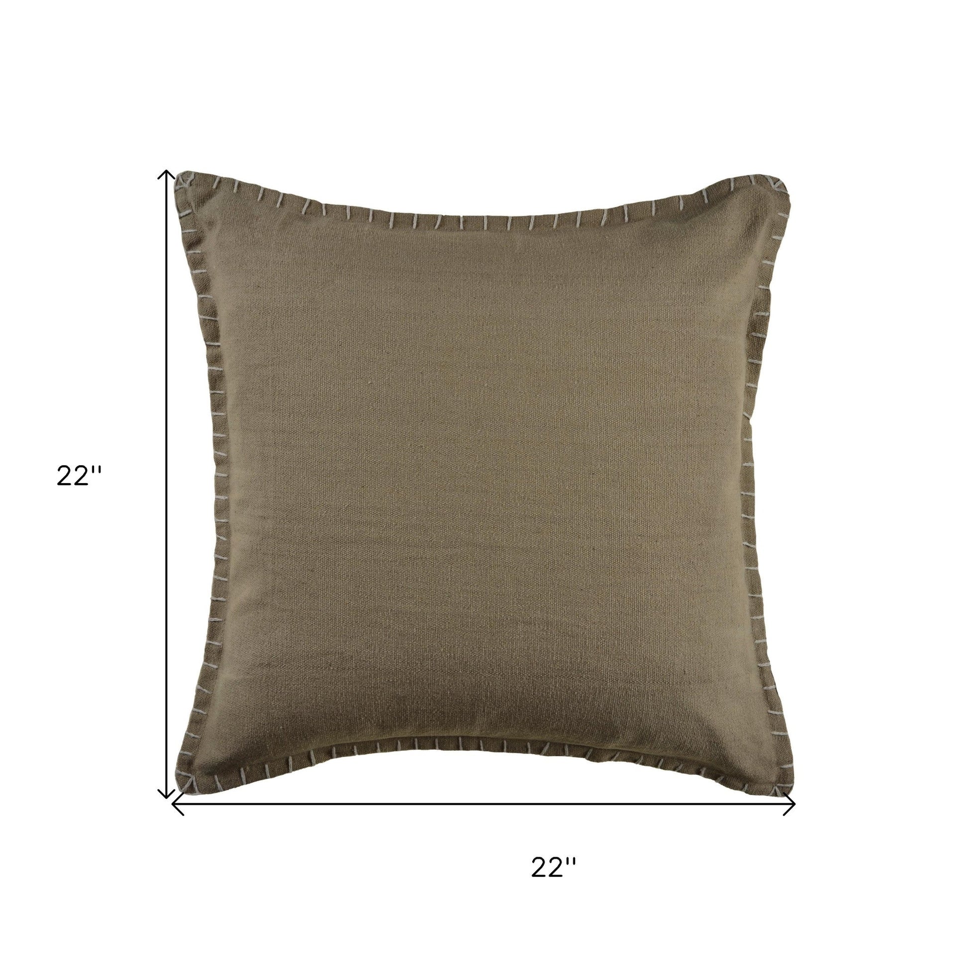 22" X 22" Birch 100% Cotton Zippered Pillow FurniFindUSA