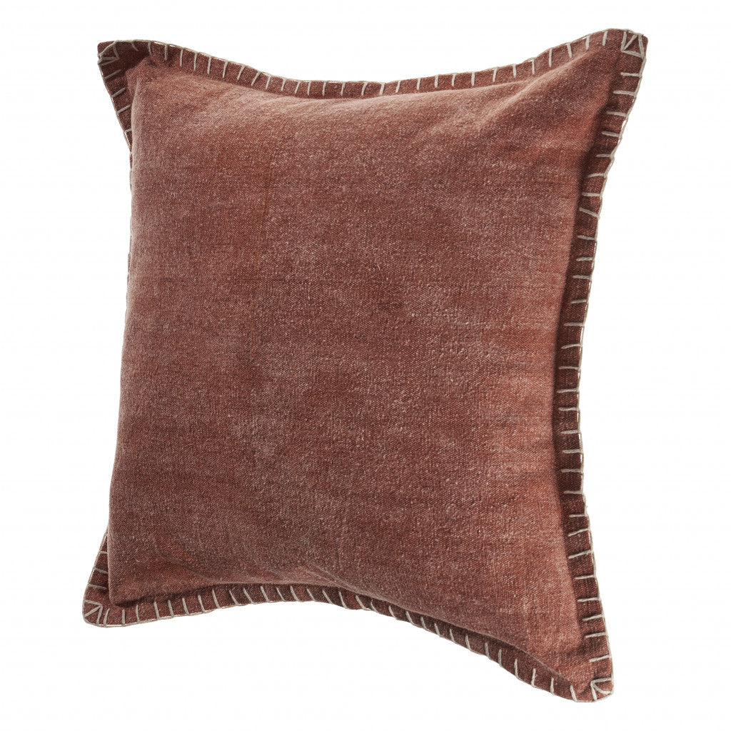 24" X 24" Clay 100% Cotton Zippered Pillow FurniFindUSA