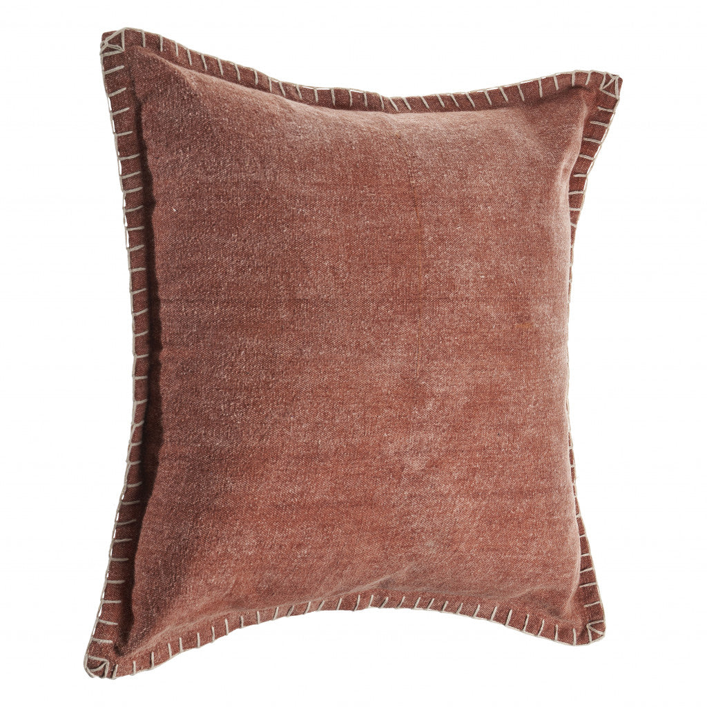 24" X 24" Clay 100% Cotton Zippered Pillow FurniFindUSA