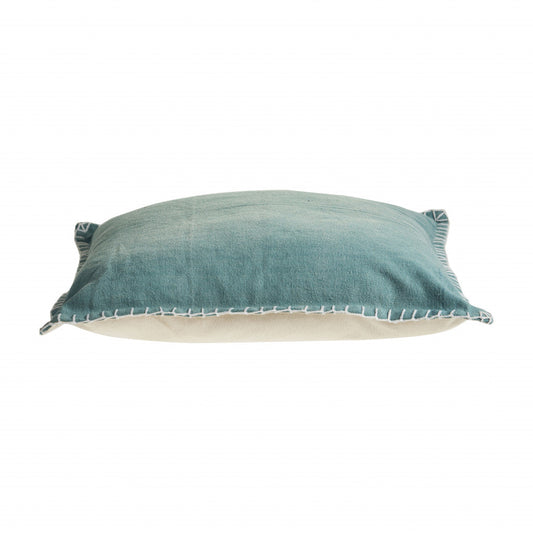 24" X 24" Teal 100% Cotton Zippered Pillow FurniFindUSA