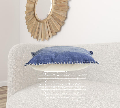 24" X 24" Twilight Blue 100% Cotton Zippered Pillow FurniFindUSA