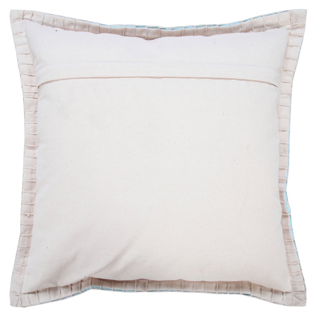 20" X 20" Light Blue 100% Cotton Zippered Pillow HomeRoots